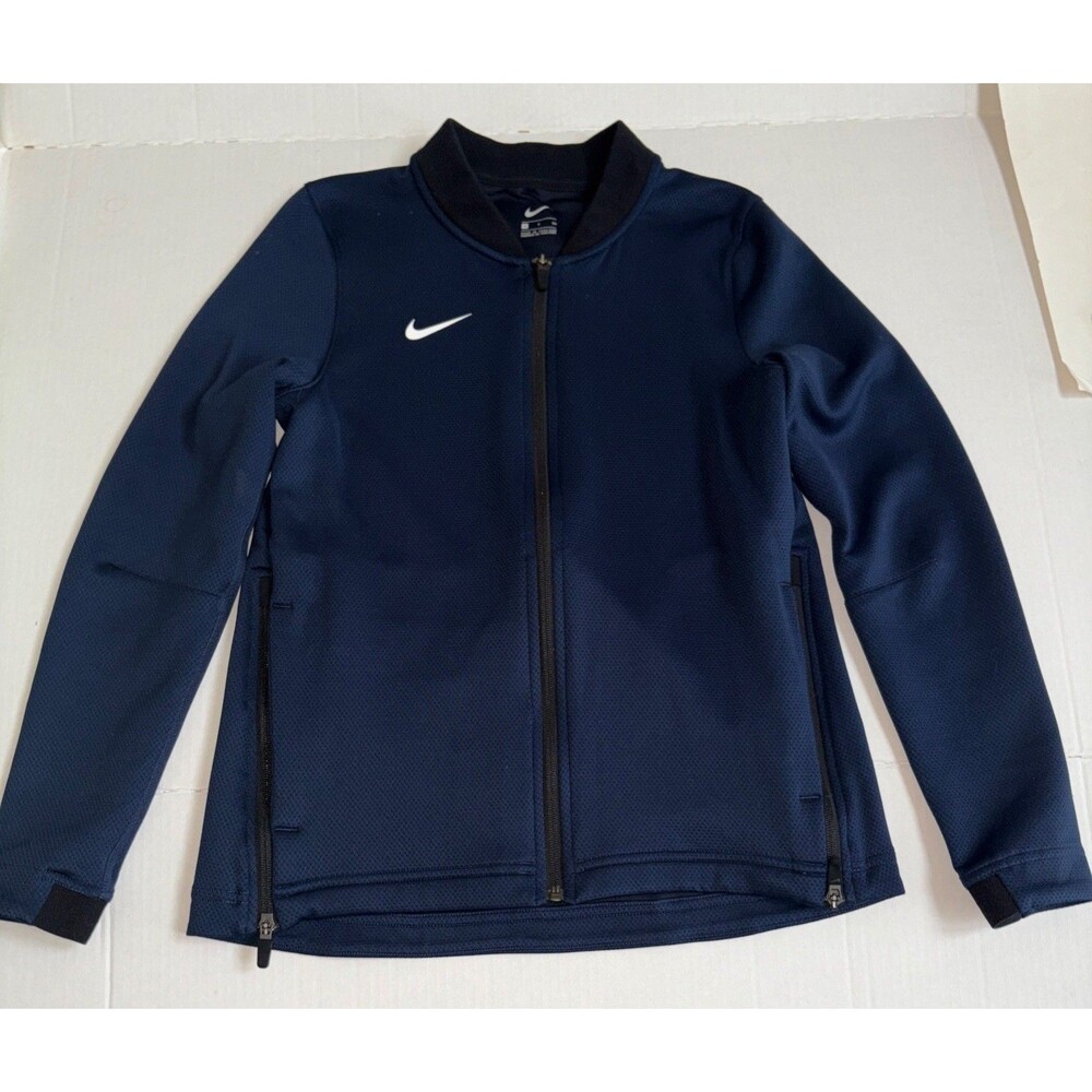 Ladies Nike Therma Flex Dry-Fit Navy Blue Basketball Jacket Side Zip Size S
